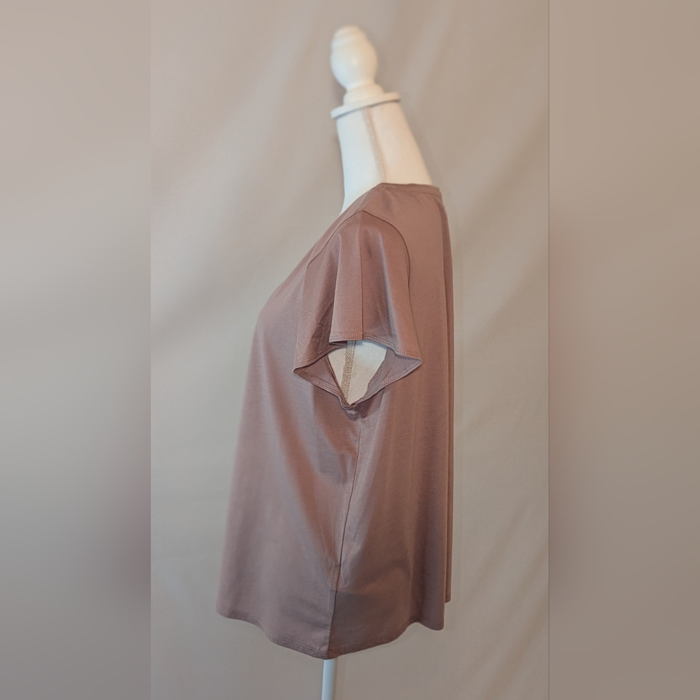 Madewell Crawford Flutter Sleeve Tee Size XXL Vintage Petal Pink/Mauve NWT - Picture 9 of 13
